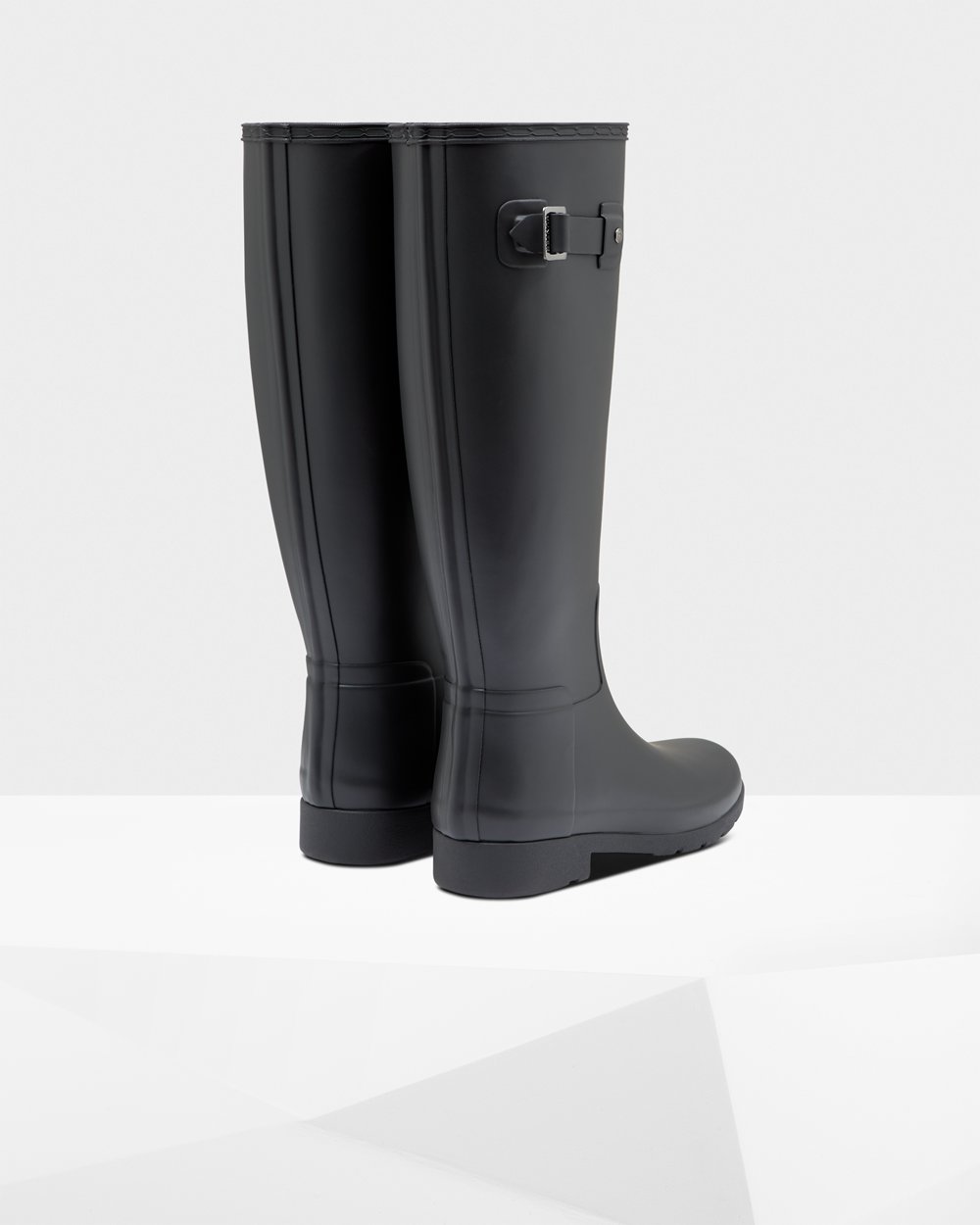 Womens Hunter Tall Rain Boots Black - Refined Slim Fit - 6843701-VQ